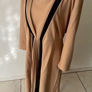 Elegant Tan and Black Women's Dress